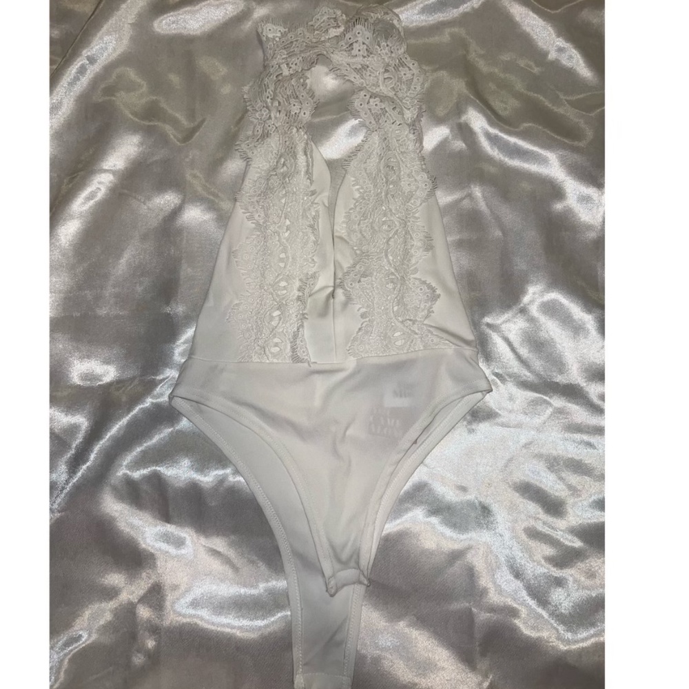 Tiger Mist Bodysuit with Crochet Detail